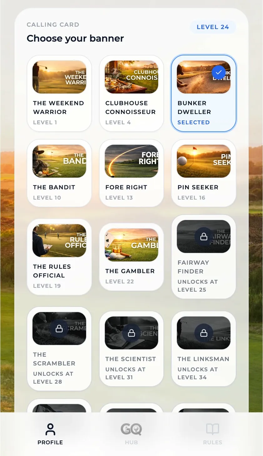 Calling cards screen