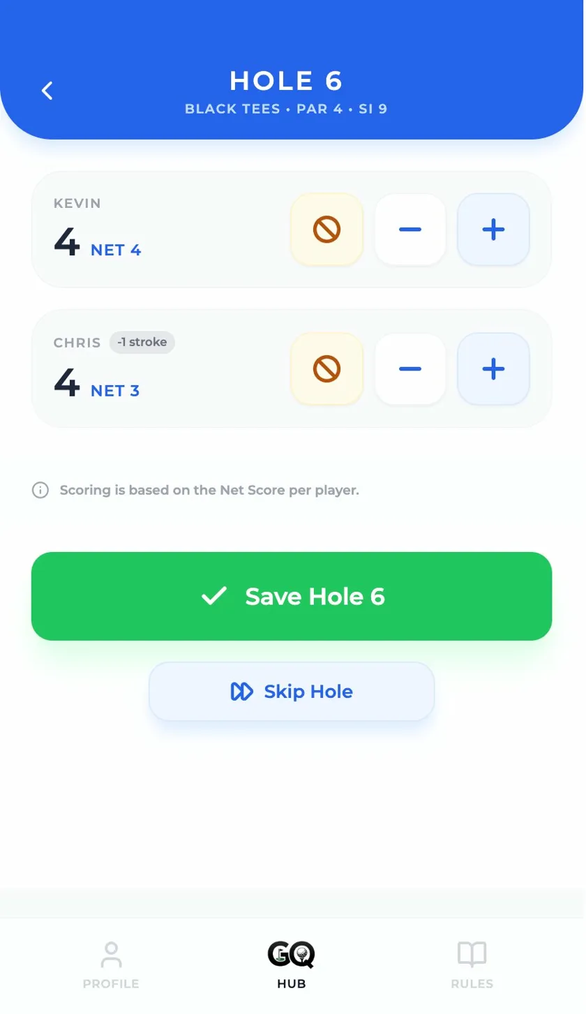 GolfQuarters Scoring